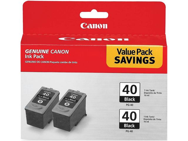 Canon 0615B013 (PG-40) Black OEM Ink Cartridge (Twin Value Pack)