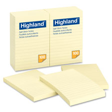 3M Highland Self-stick Lined Notes