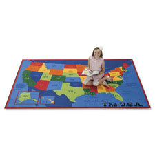 Carpets for Kids Value Line USA Map Design Rug