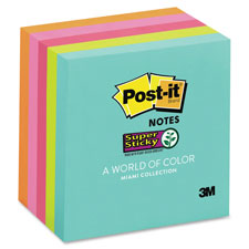 3M Post-it Miami Collection 3" Super Sticky Notes