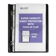 C-Line Super Cap. Sheet Protector w/ Tuck-in Flap