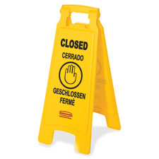 Rubbermaid Comm. Closed Multi-Lingual Floor Sign